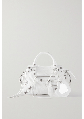 Balenciaga - Neo Cagole Xs Studded Crinkled-leather Tote - White - One size