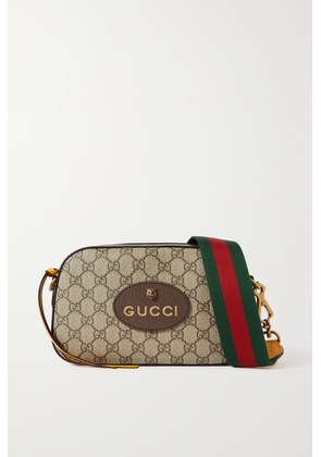 Gucci - Neo Vintage Gg Supreme Textured Leather-trimmed Coated-canvas Shoulder Bag - Brown - One size