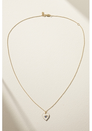 Sydney Evan - Chance Heart 14-karat Gold, Enamel And Sapphire Necklace - One size