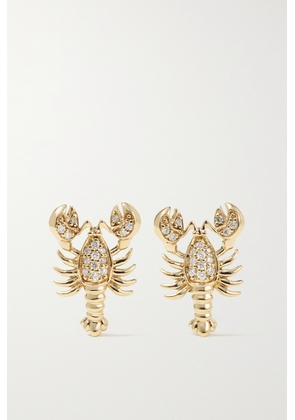 Sydney Evan - Lobster 14-karat Gold Diamond Earrings - One size