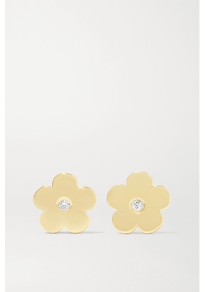 Jennifer Meyer - Large Daisy 18-karat Gold Diamond Earrings - One size