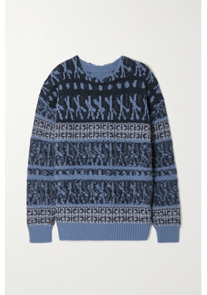 Givenchy - Oversized Wool-jacquard Sweater - Blue - x small,small,medium,large