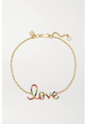 Sydney Evan - Medium Love 14-karat Gold Multi-stone Bracelet - One size