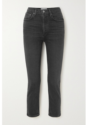 AGOLDE - Riley Cropped High-rise Straight-leg Jeans - Black - 23,24,25,26,27,28,29,30,31,32