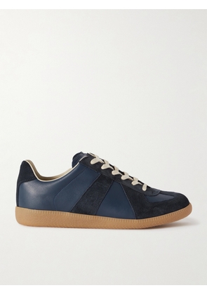 Maison Margiela - Replica Leather And Suede Sneakers - Blue - IT35,IT35.5,IT36,IT36.5,IT37,IT37.5,IT38,IT38.5,IT39,IT39.5,IT40,IT40.5,IT41