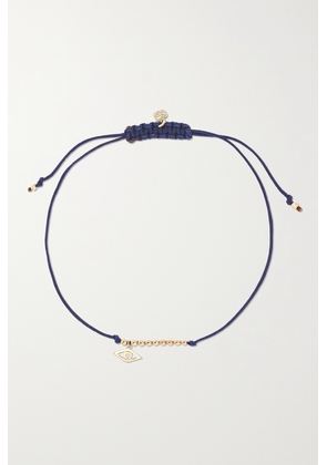 Sydney Evan - Evil Eye 14-karat Gold, Cord And Diamond Bracelet - Blue - One size