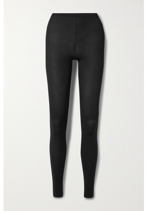 The Row - Fraidy Stretch-silk Jersey Leggings - Black - x small,small,medium,large,x large