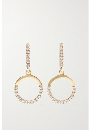 Mateo - Half Moon 14-karat Gold Diamond Earrings - One size