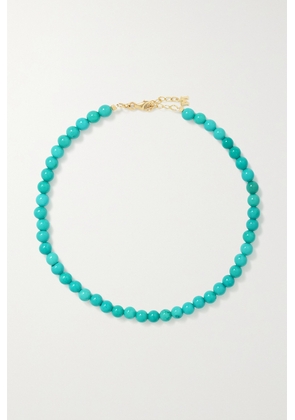 Mateo - 14-karat Gold Turquoise Anklet - One size