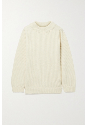 Baserange - + Net Sustain Tauro Ribbed Recycled Wool And Organic Cotton-blend Sweater - Off-white - XS/S,M/L