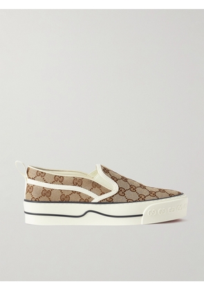 Gucci - Tennis 1977 Printed Canvas Slip-on Sneakers - Neutrals - IT34,IT34.5,IT35,IT35.5,IT36,IT36.5,IT37,IT37.5,IT38,IT38.5,IT39,IT39.5,IT40,IT40.5,IT41,IT41.5,IT42