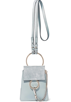 Chloé - Faye Bracelet Leather And Suede Shoulder Bag - Blue - One size