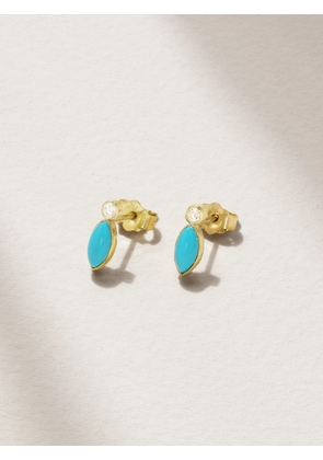 Jennifer Meyer - 18-karat Gold, Turquoise And Diamond Earrings - One size