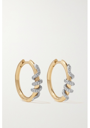 Ileana Makri - Twisted Boa 18-karat Gold Diamond Hoop Earrings - One size