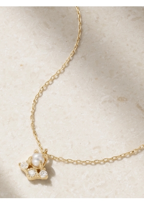 Mateo - The Little Things 14-karat Gold, Diamond And Pearl Necklace - One size
