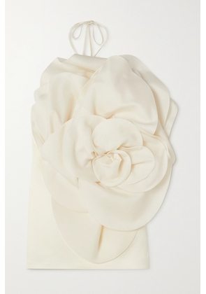 Magda Butrym - Appliquéd Silk-organza And Satin Mini Dress - White - FR34,FR36,FR38,FR40,FR42