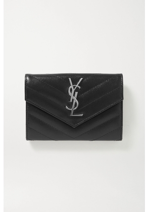 SAINT LAURENT - Monogramme Envelope Quilted Textured-leather Wallet - Black - One size
