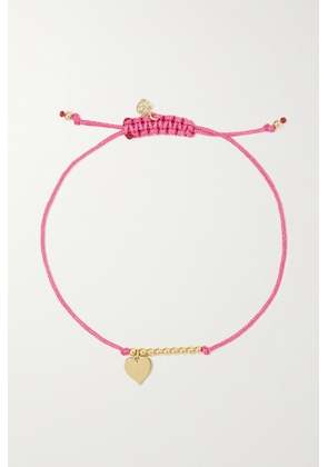 Sydney Evan - Pure Heart 14-karat Gold Cord Bracelet - Pink - One size