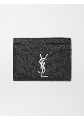 SAINT LAURENT - Monogramme Quilted Textured-leather Cardholder - Black - One size