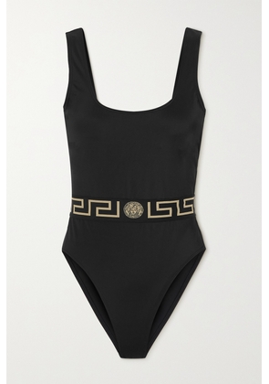 Versace - Vita Jacquard-trimmed Swimsuit - Black - 1,2,3,4,5
