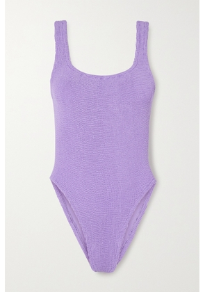 Hunza G - + Net Sustain Seersucker Swimsuit - Purple - One size