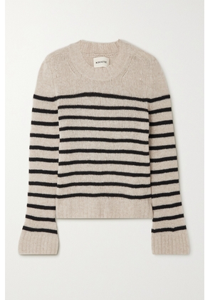 KHAITE - Tilda Striped Cashmere Sweater - Ecru - x small,small,medium,large,x large