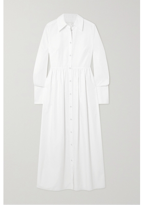 Erdem - The Audley Pleated Cotton-jacquard Shirt Dress - White - UK 6,UK 8,UK 10,UK 12,UK 14,UK 16,UK 18,UK 20,UK 22