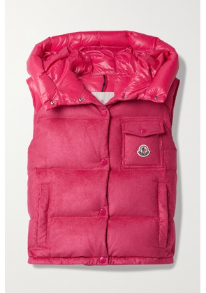 Moncler - Eau Shell-trimmed Quilted Down Cotton-blend Corduroy Vest - Red - 00,0,1,2,3,4,5