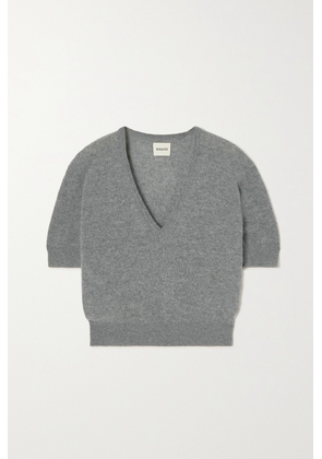KHAITE - Sierra Cropped Stretch-cashmere Sweater - Gray - x small,small,medium,large,x large