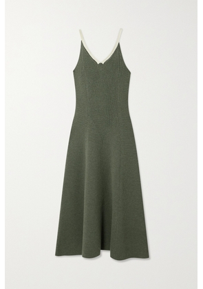 Loewe - Ribbed Wool Midi Dress - Green - x small,small,medium,large