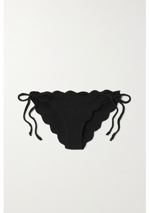 Marysia - + Net Sustain Mott Scalloped Recycled Seersucker Bikini Briefs - Black - xx small,x small,small,medium,large,x large,xx large