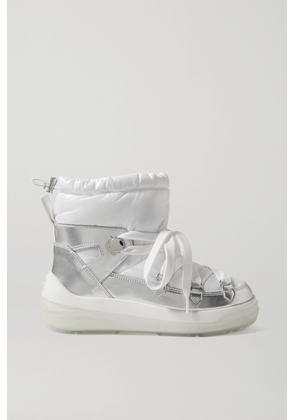 Moncler - Insolux Metallic Leather And Padded Shell Ankle Boots - White - IT35,IT35.5,IT36,IT36.5,IT37,IT37.5,IT38,IT38.5,IT39,IT39.5,IT40,IT40.5,IT41