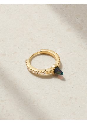 MARIA TASH - 9.5mm 18-karat Gold, Opal And Diamond Hoop Earring - One size