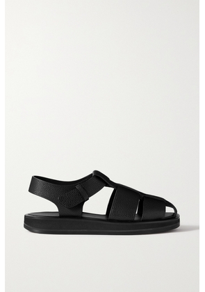 The Row - Fisherman Woven Textured-leather Sandals - Black - IT35,IT36,IT36.5,IT37,IT37.5,IT38,IT38.5,IT39,IT39.5,IT40,IT40.5,IT41,IT41.5,IT42