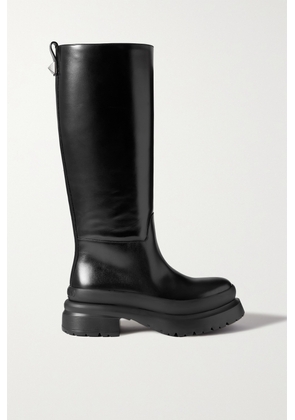 Valentino Garavani - Valentino Garavani Roman Stud Leather Knee Boots - Black - IT40,IT41