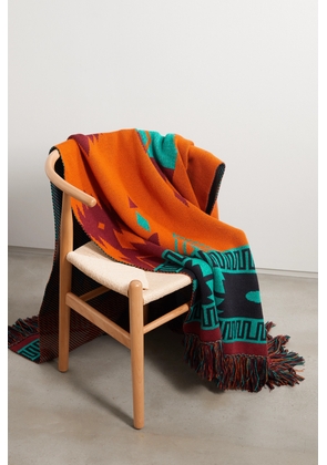 Alanui - Icon Jacquard-knit Wool-blend Throw - Orange - One size