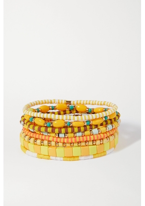 Roxanne Assoulin - Colour Therapy Set Of Eight Enamel And Gold-tone Bracelets - Yellow - One size