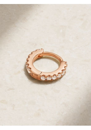 MARIA TASH - 5mm 18-karat Rose Gold Diamond Hoop Earring - One size