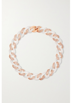 SHAY - Ceramic, 18-karat Rose Gold And Diamond Bracelet - One size