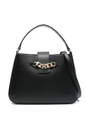 Tommy Hilfiger monogram chain-detail satchel bag - Black