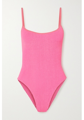Hunza G - + Net Sustain Pamela Seersucker Swimsuit - Pink - One size