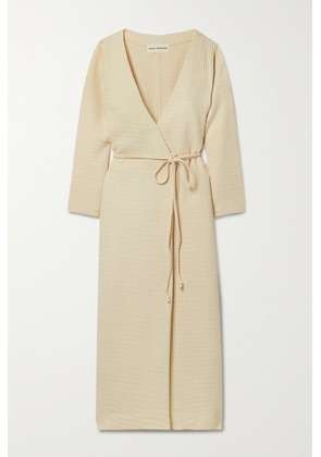 Mara Hoffman - Tiffany Textured Organic Cotton-blend Wrap Dress - Cream - XXS,XS,S,M,L,XL,2XL,3XL