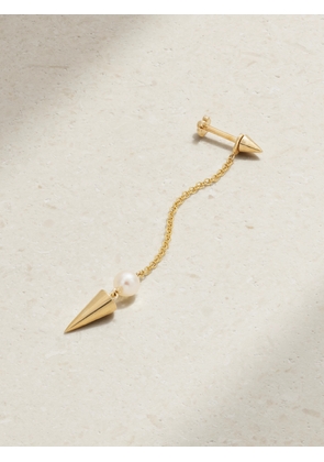MARIA TASH - 40mm Pendulum Spike 14-karat Gold Pearl Single Earring - One size