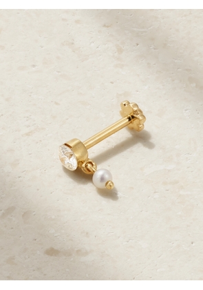MARIA TASH - 18-karat Gold, Diamond And Pearl Single Earring - One size
