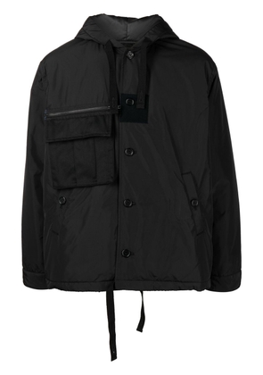 Undercoverism patch-pocket hooded jacket - Black