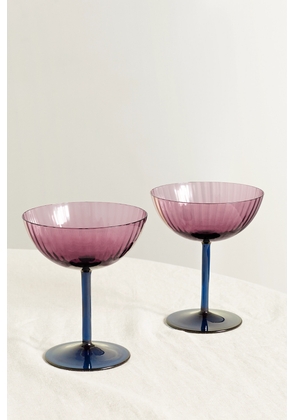 La DoubleJ - Set Of Two Murano Glass Champagne Coupes - Purple - One size