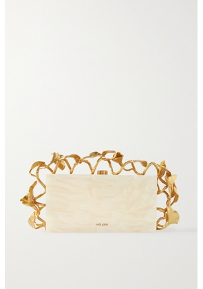 Cult Gaia - Fana Marbled Acrylic And Gold-tone Clutch - Ivory - One size