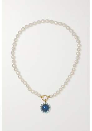 Storrow - Libby 14-karat Gold, Enamel, Pearl And Labradorite Necklace - One size