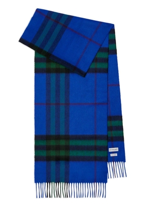 Burberry checked cashmere scarf - Blue