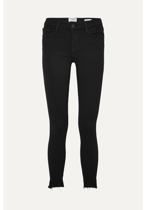 FRAME - Le Skinny De Jeanne Raw Stagger Mid-rise Jeans - Black - 23,24,25,26,27,28,29,30,31,32,33,34